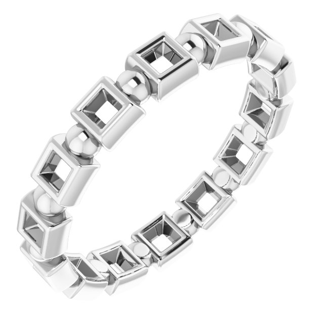 Bezel-Set Beaded Eternity Band