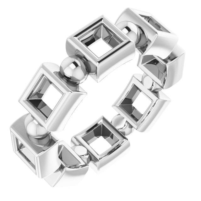 Bezel-Set Beaded Eternity Band