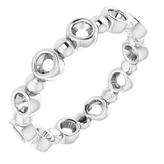 Bezel-Set Beaded Eternity Band