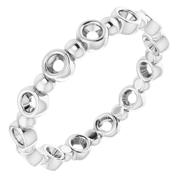 Bezel-Set Beaded Eternity Band