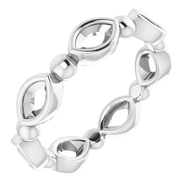 Bezel-Set Beaded Eternity Band