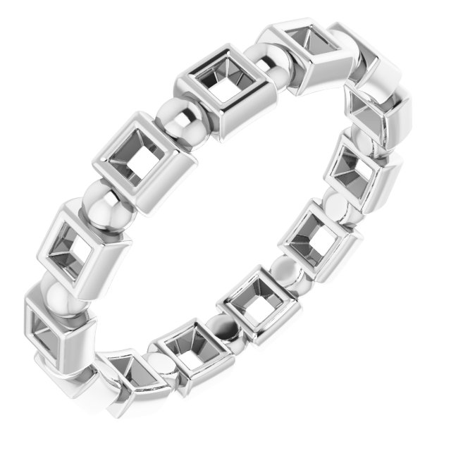 Bezel-Set Beaded Eternity Band