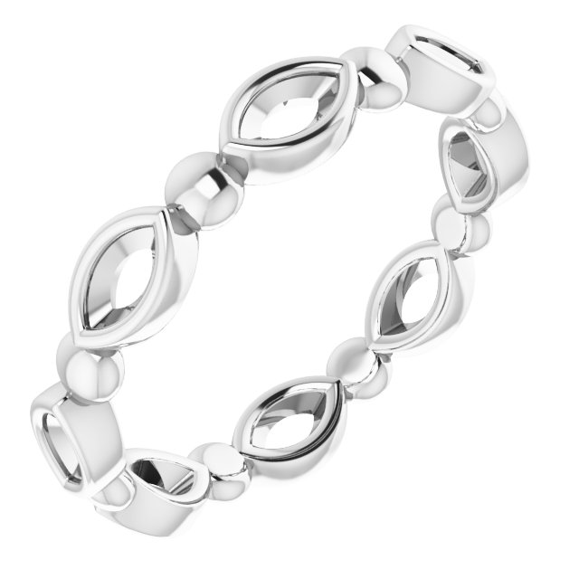 Bezel-Set Beaded Eternity Band
