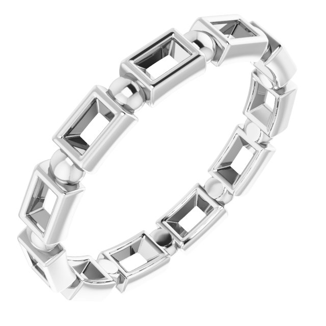 Bezel-Set Beaded Eternity Band