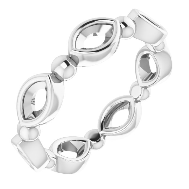 Bezel-Set Beaded Eternity Band