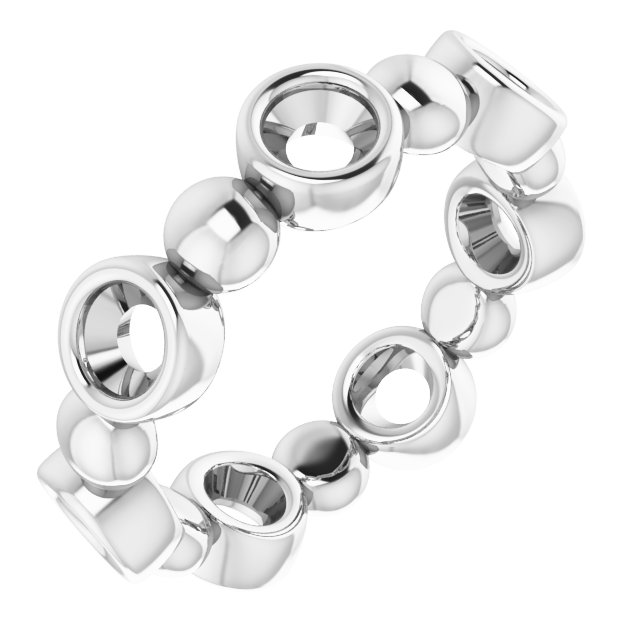 Bezel-Set Beaded Eternity Band