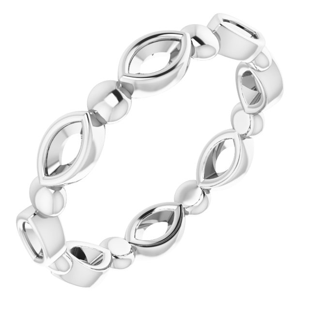 Bezel-Set Beaded Eternity Band