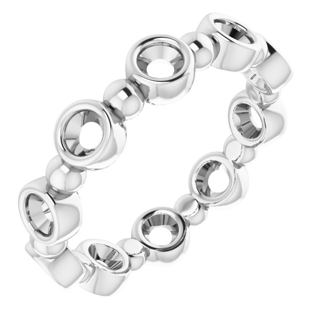 Bezel-Set Beaded Eternity Band