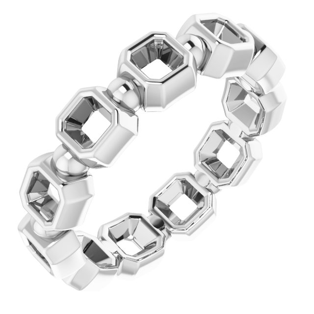 Bezel-Set Beaded Eternity Band