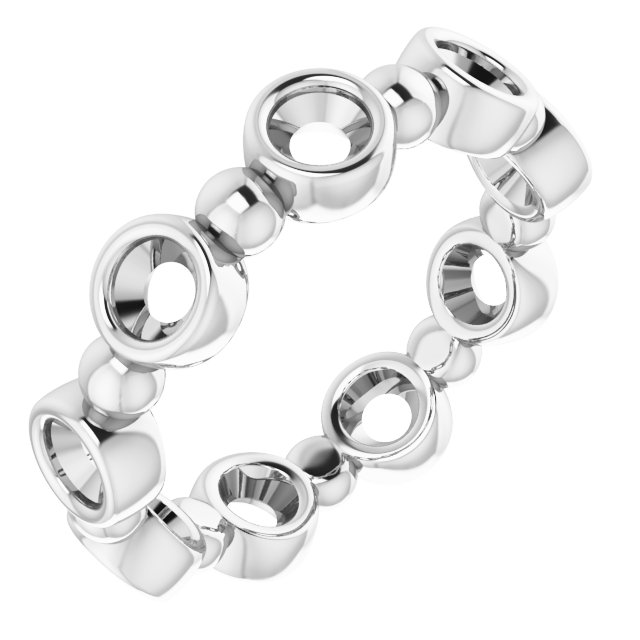 Bezel-Set Beaded Eternity Band