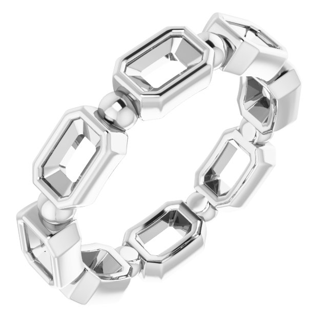 Bezel-Set Beaded Eternity Band