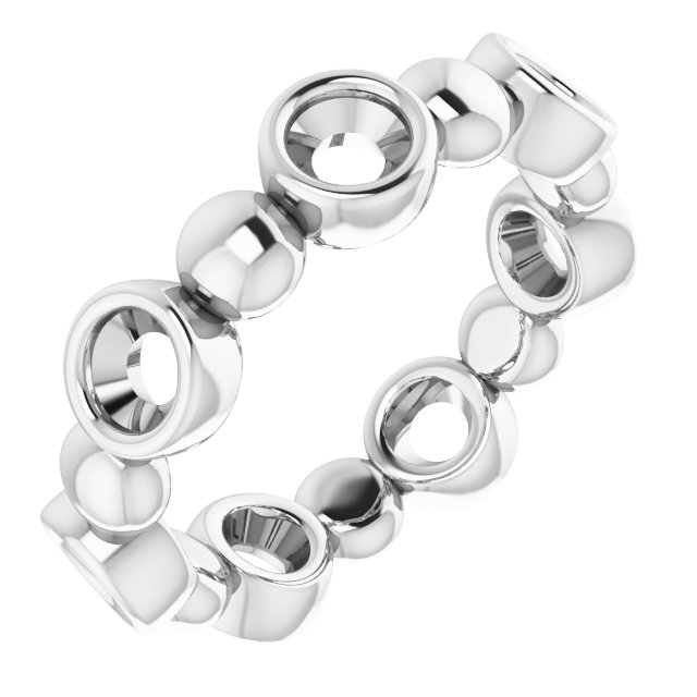 Bezel-Set Beaded Eternity Band