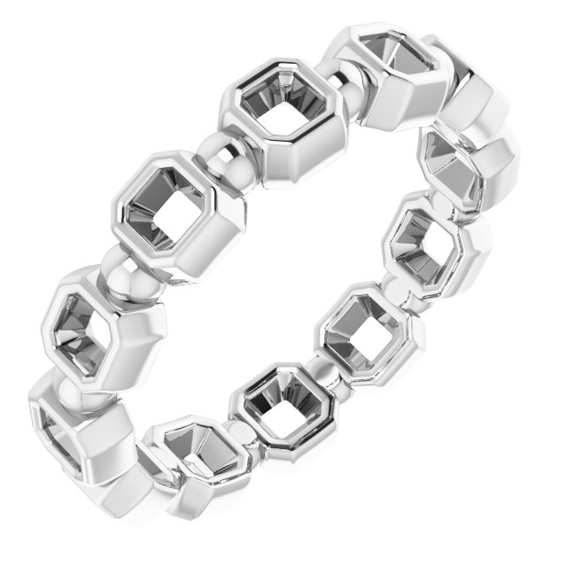 Bezel-Set Beaded Eternity Band