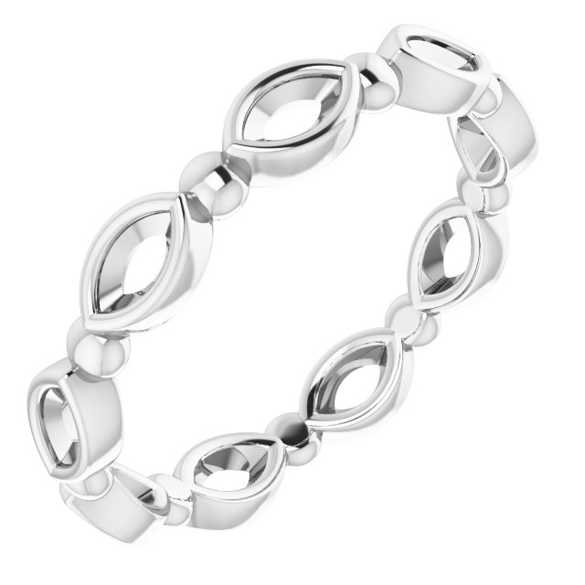 Bezel-Set Beaded Eternity Band