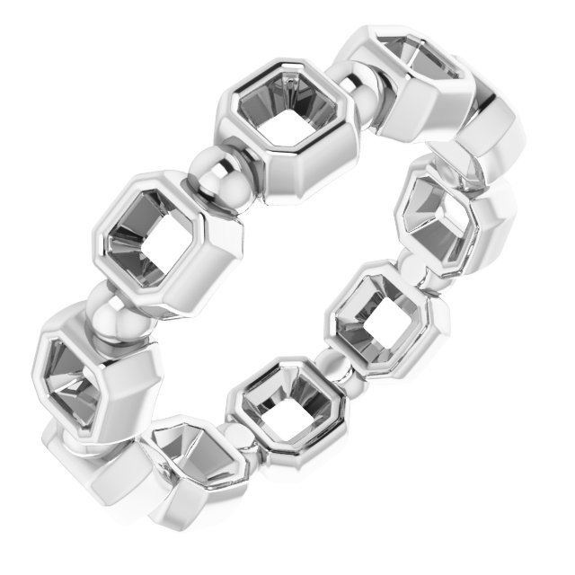Bezel-Set Beaded Eternity Band