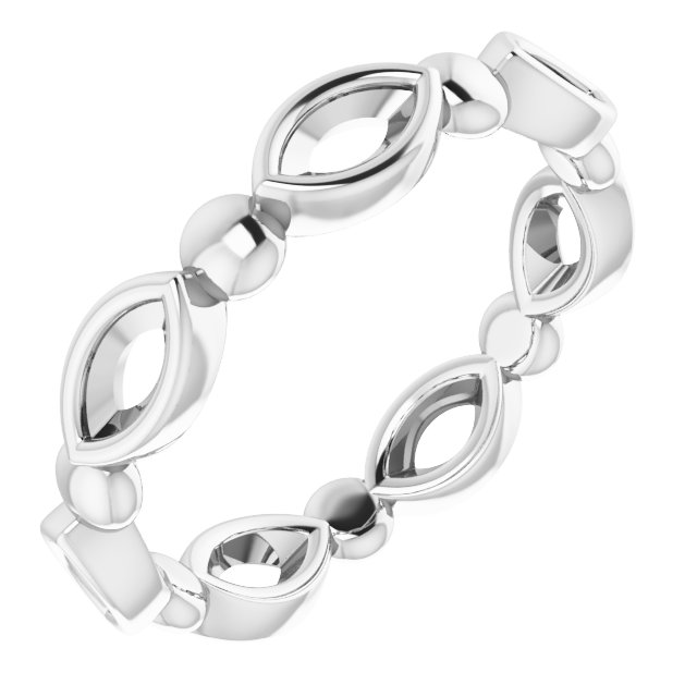 Bezel-Set Beaded Eternity Band