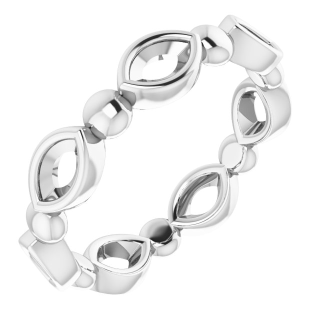 Bezel-Set Beaded Eternity Band