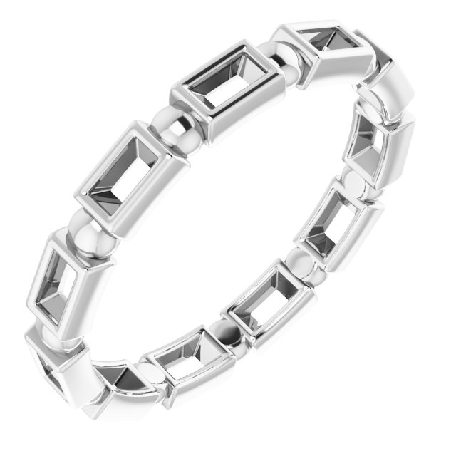 Bezel-Set Beaded Eternity Band