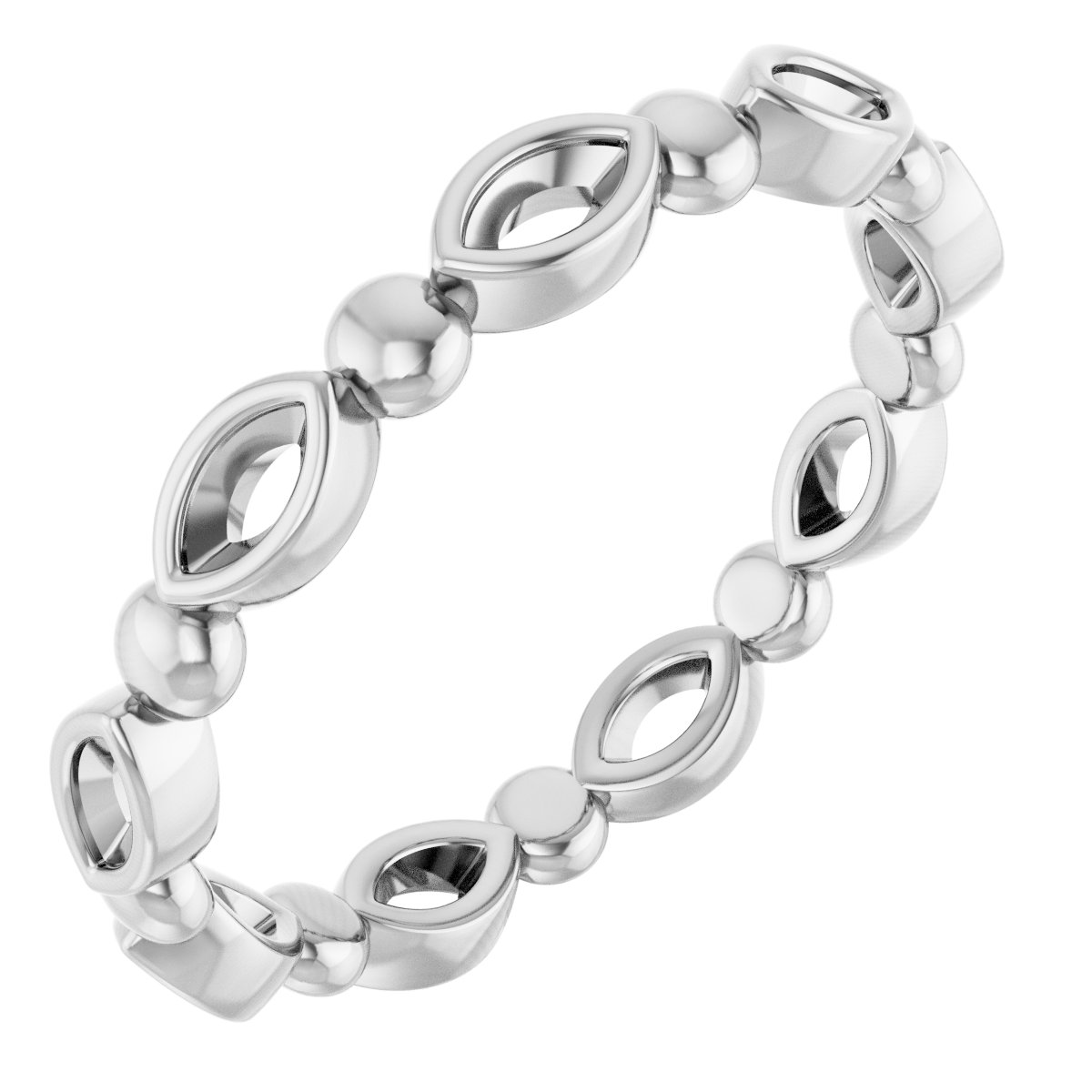 Bezel-Set Beaded Eternity Band