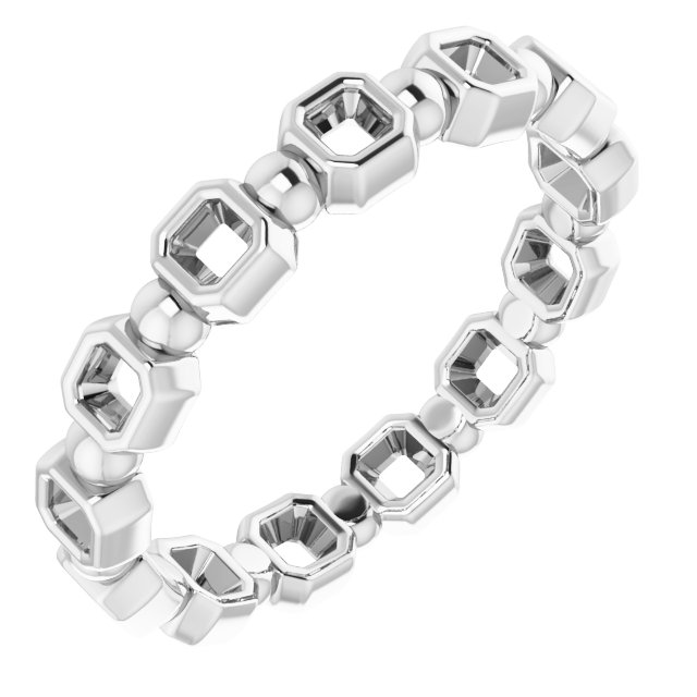 Bezel-Set Beaded Eternity Band