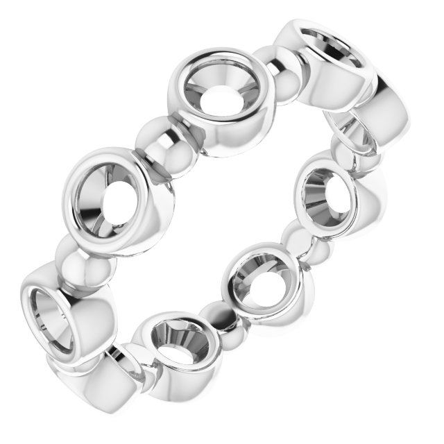 Bezel-Set Beaded Eternity Band