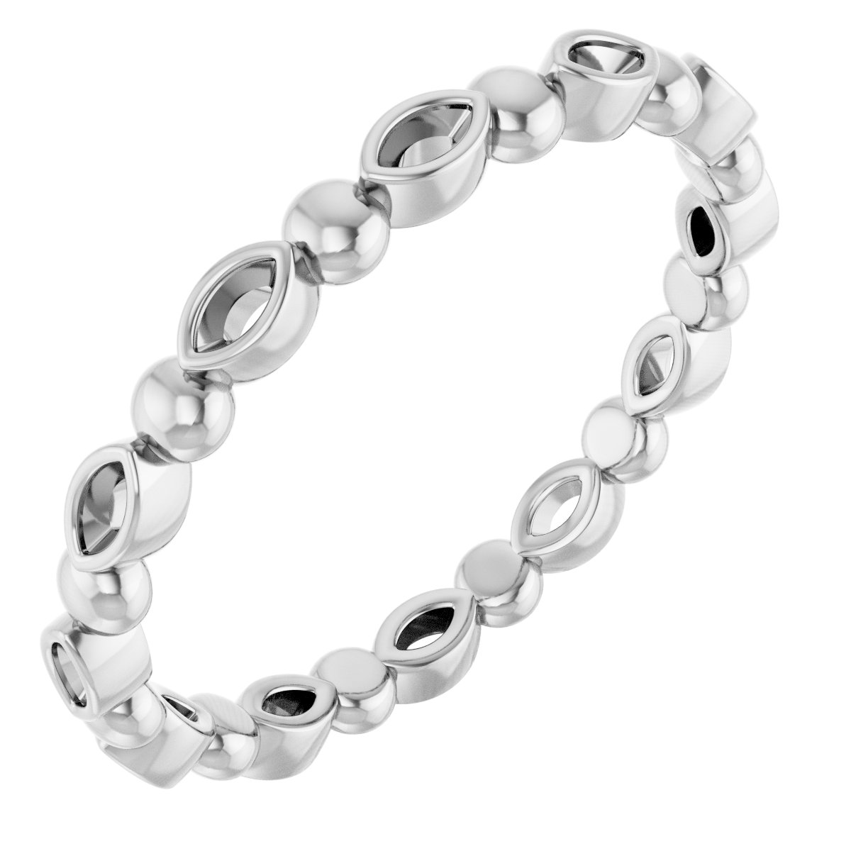 Bezel-Set Beaded Eternity Band