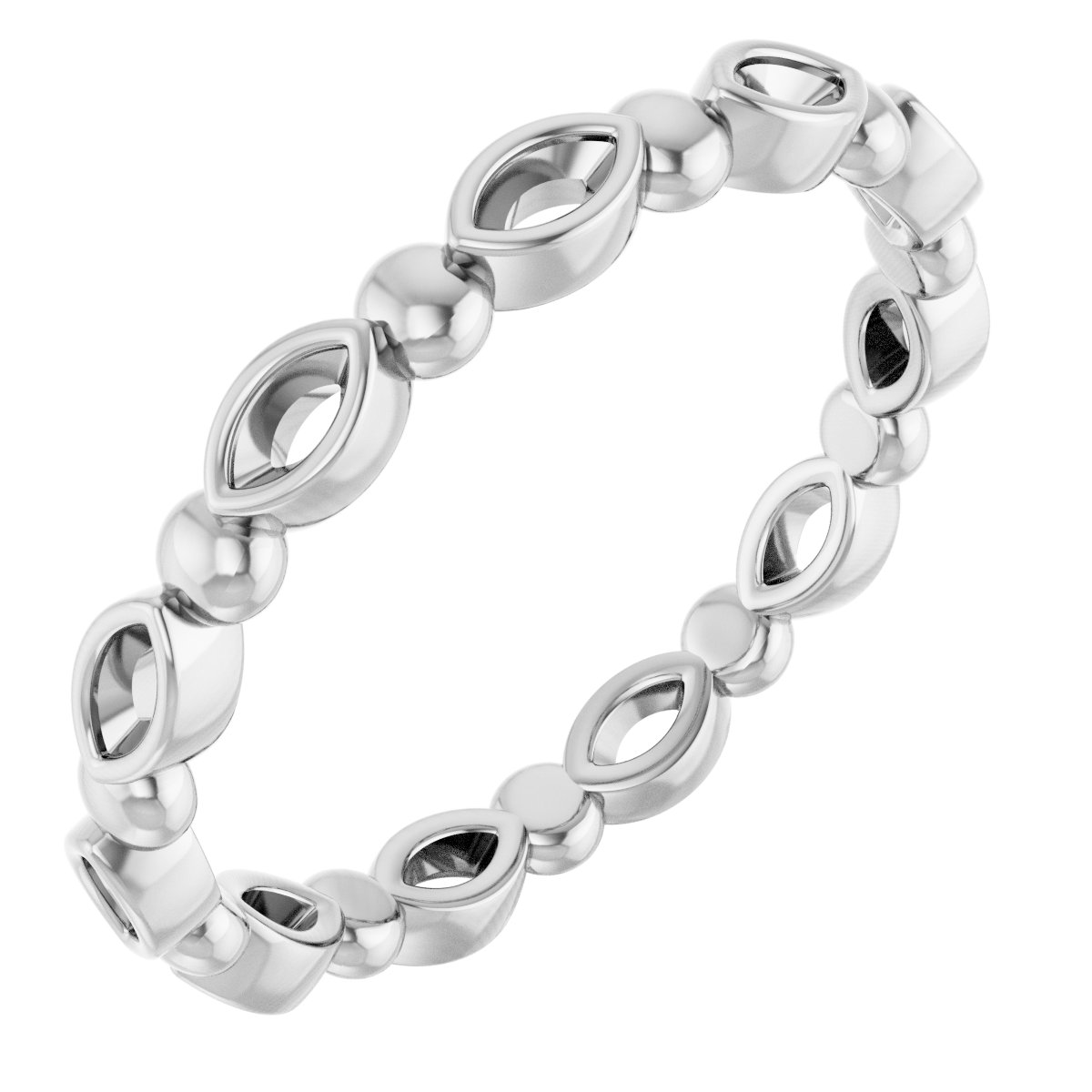 Bezel-Set Beaded Eternity Band