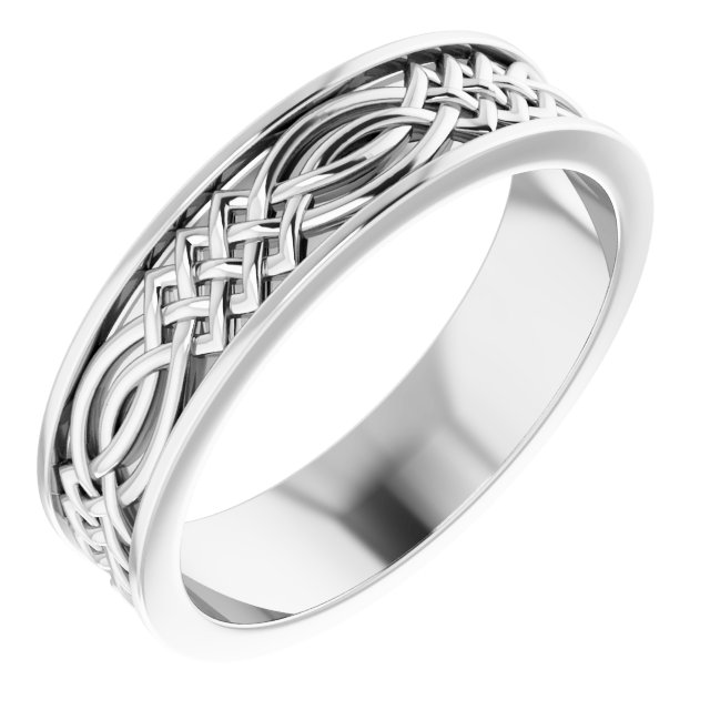 14K White 6 mm Celtic Inspired Band Size 11 Ref 14193481