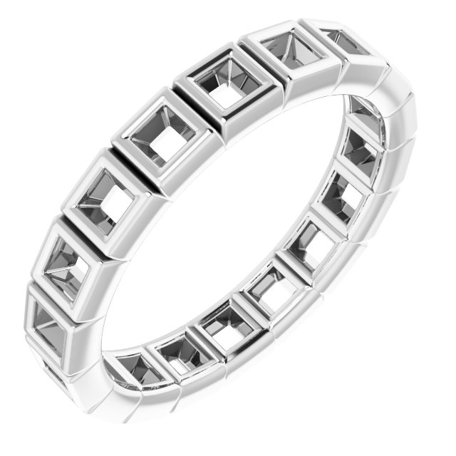 14K White .625 CTW Diamond Eternity Band Ref 14030576