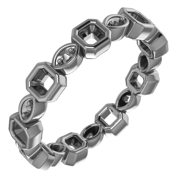 5x3 mm Emerald Eternity Band Mounting