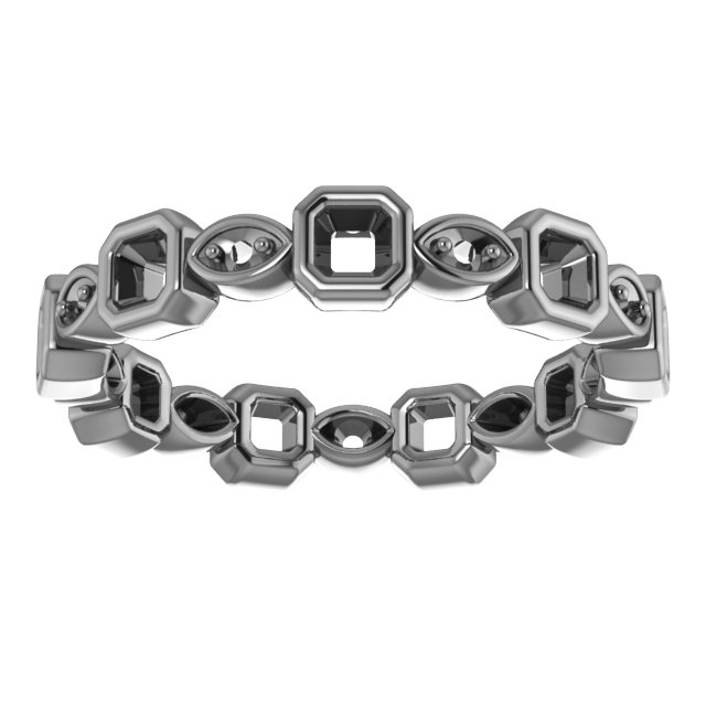 5x3 mm Emerald Eternity Band Mounting view 3