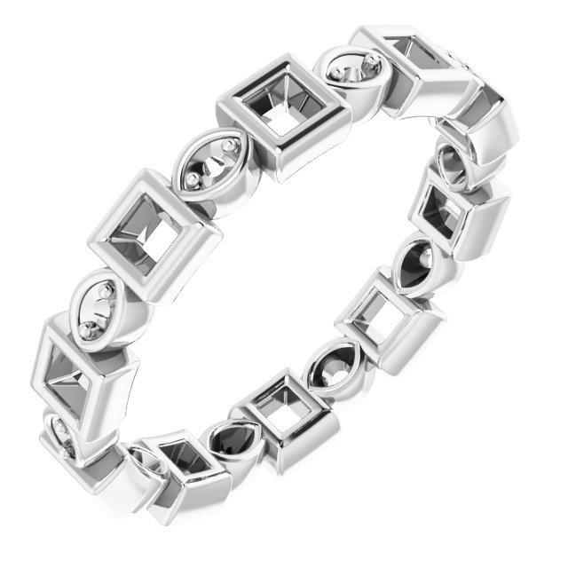 Accented Bezel-Set Eternity Band