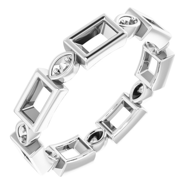 Accented Bezel-Set Eternity Band