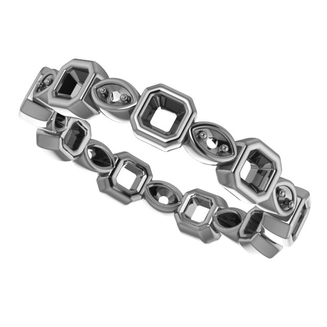 5x3 mm Emerald Eternity Band Mounting view 5