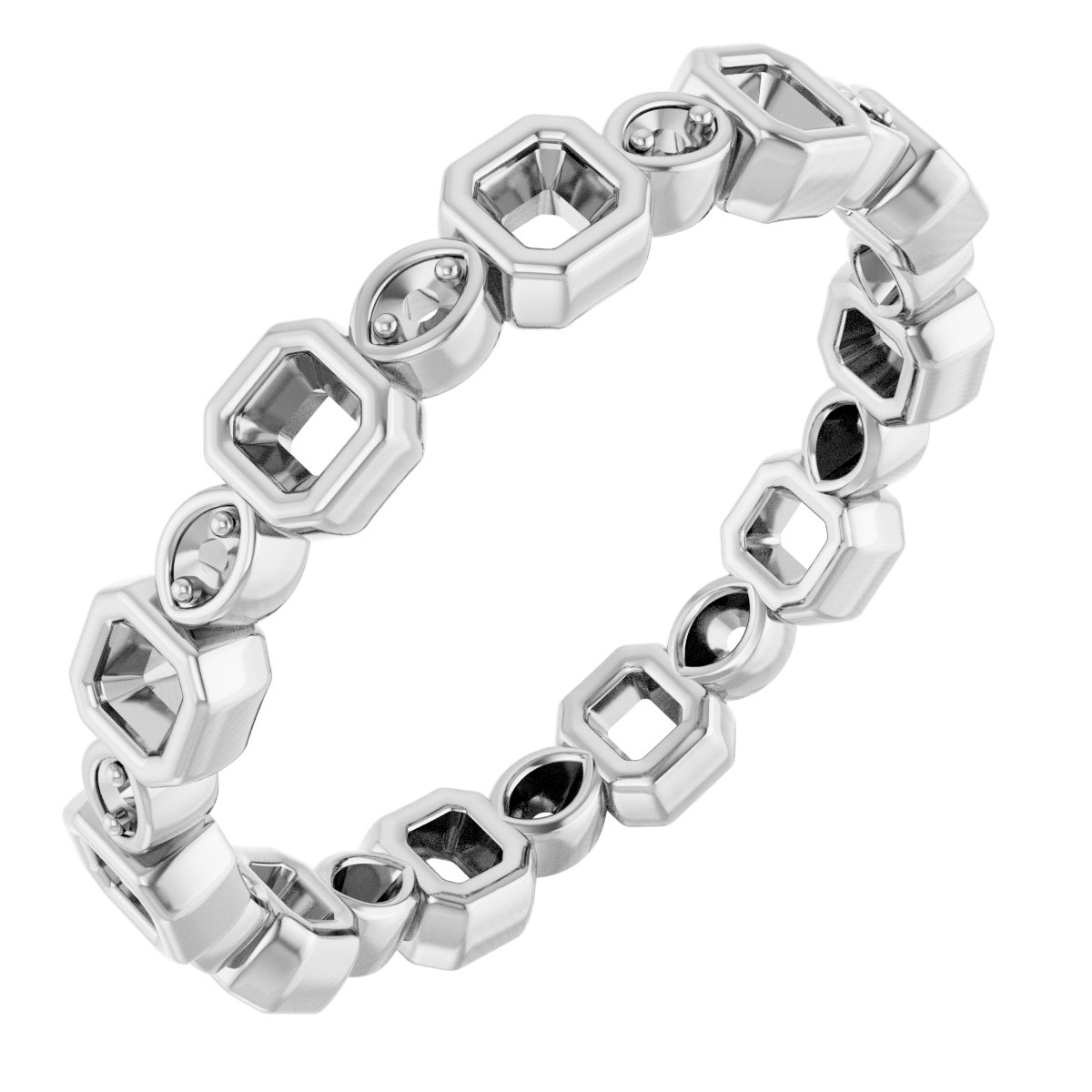 Accented Bezel-Set Eternity Band