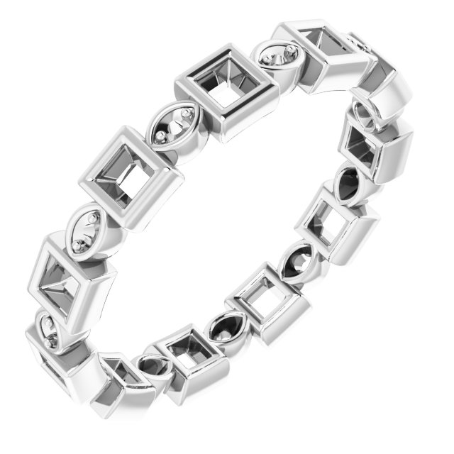 Accented Bezel-Set Eternity Band