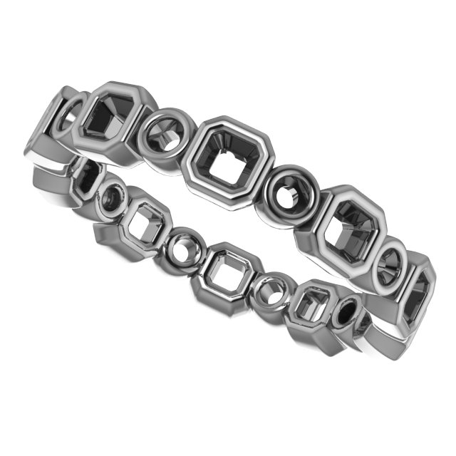 5x3 mm Emerald Eternity Band Mounting view 5