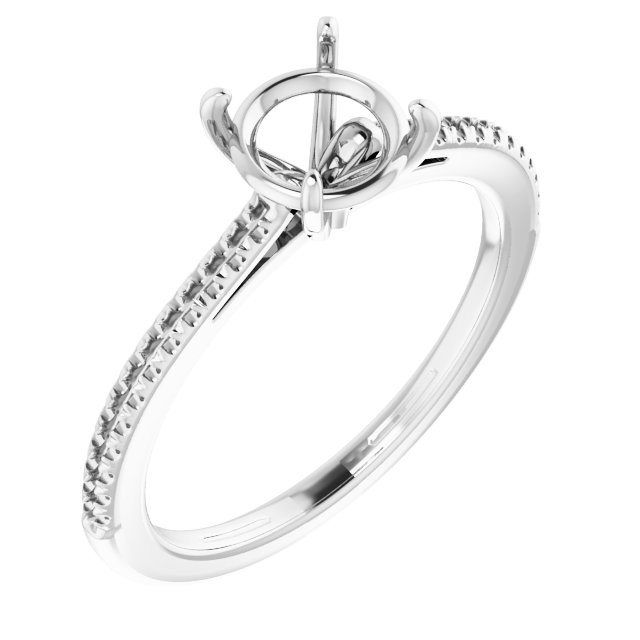 French-Set Accented Engagement Ring