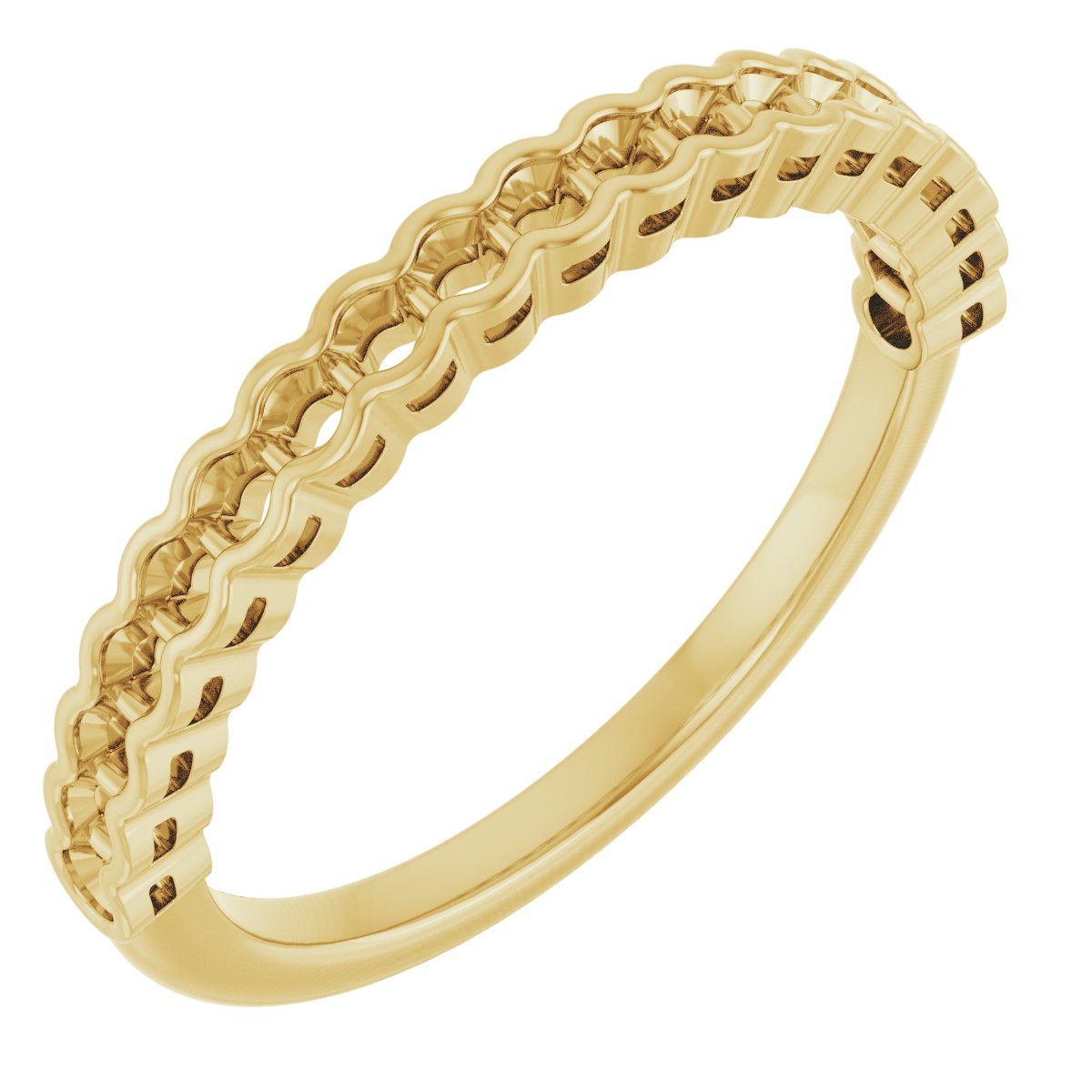 Scalloped Channel-Set Anniversary Band