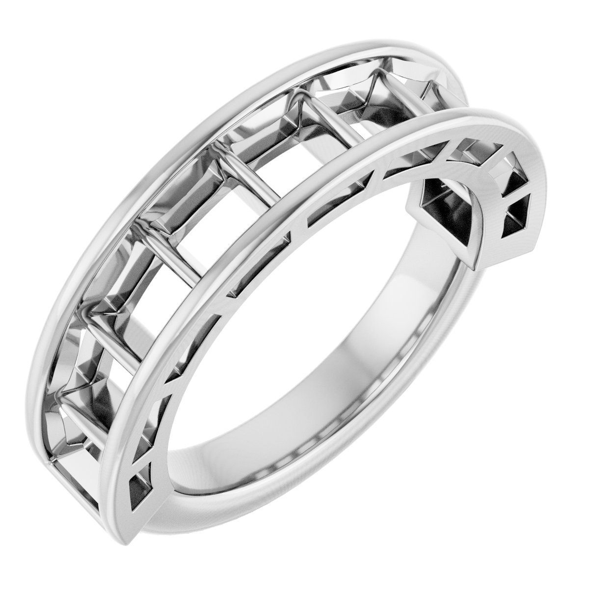 Scalloped Channel-Set Anniversary Band