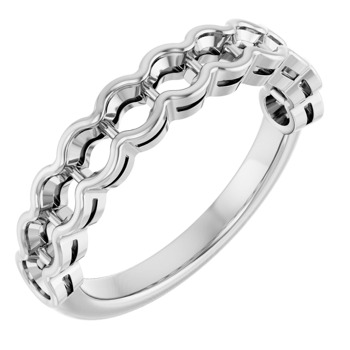 Scalloped Channel-Set Anniversary Band