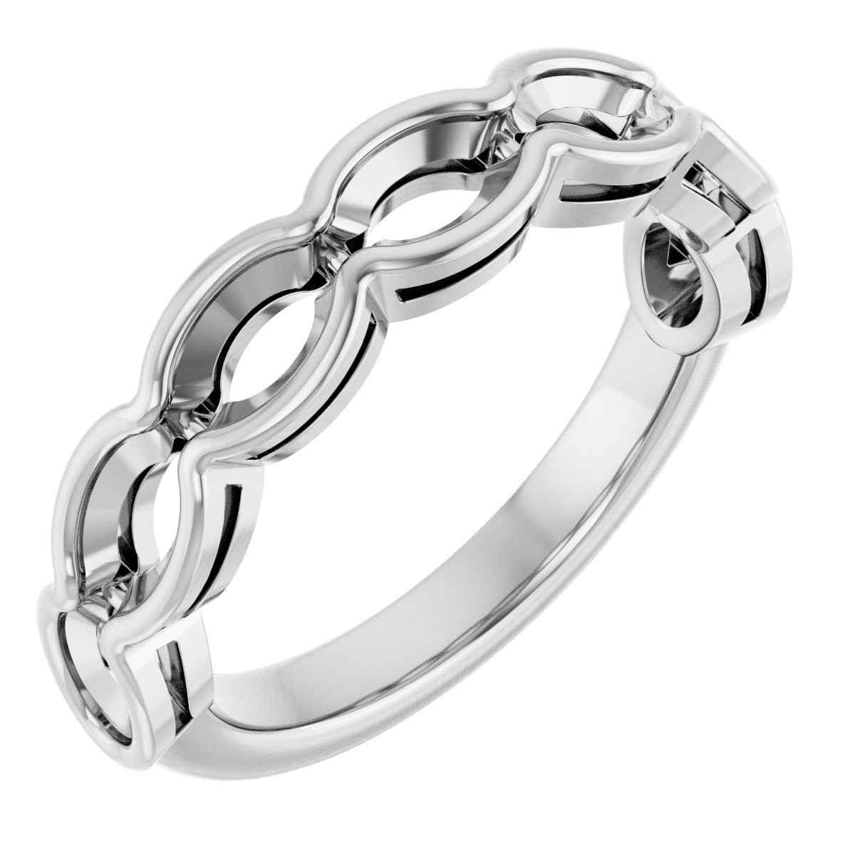Scalloped Channel-Set Anniversary Band