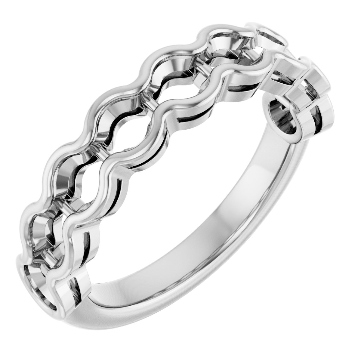 Scalloped Channel-Set Anniversary Band