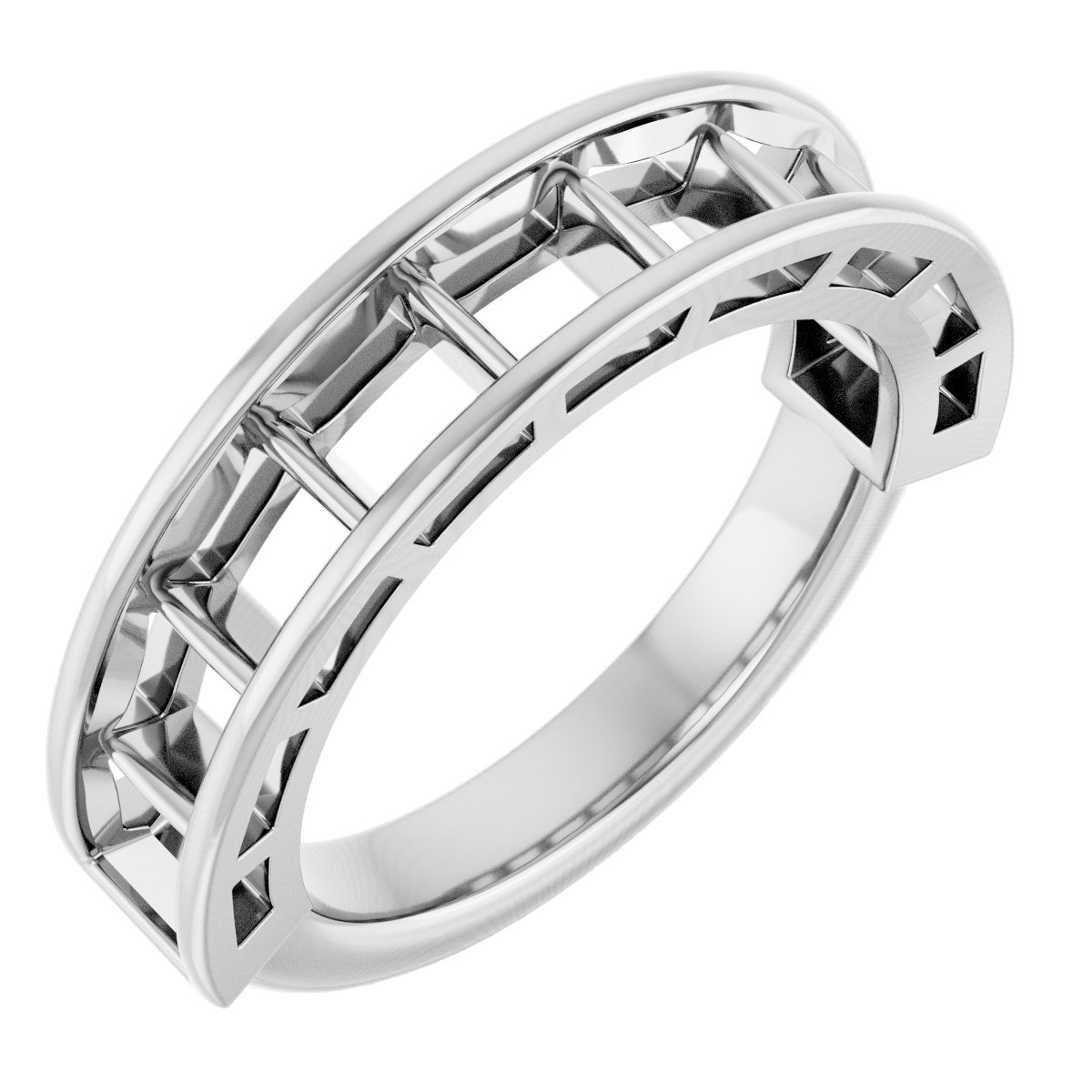 Scalloped Channel-Set Anniversary Band