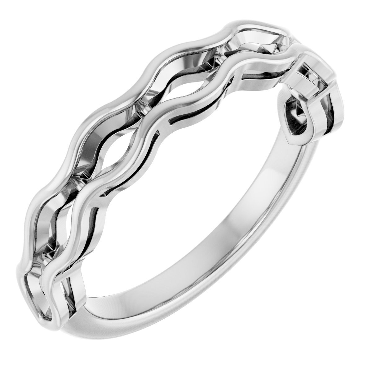 Scalloped Channel-Set Anniversary Band