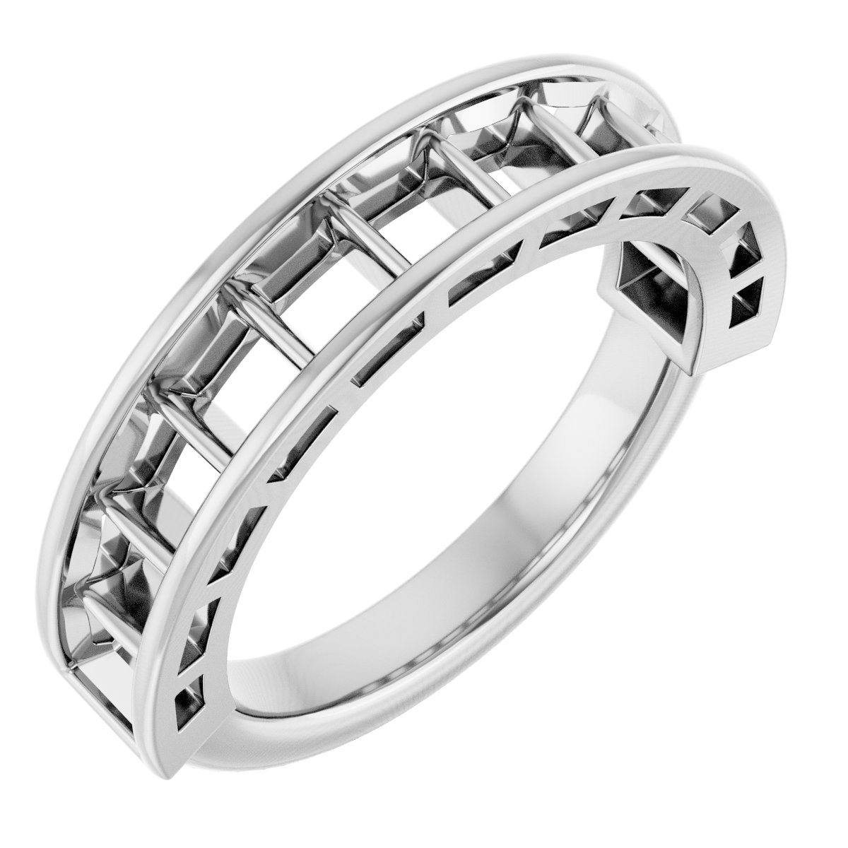 Scalloped Channel-Set Anniversary Band