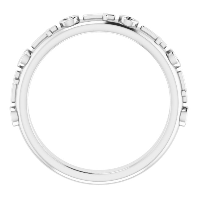 14K White 1/8 CTW Diamond Cross Ring