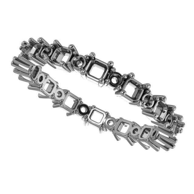 5x3 mm Emerald Eternity Band Mounting view 5