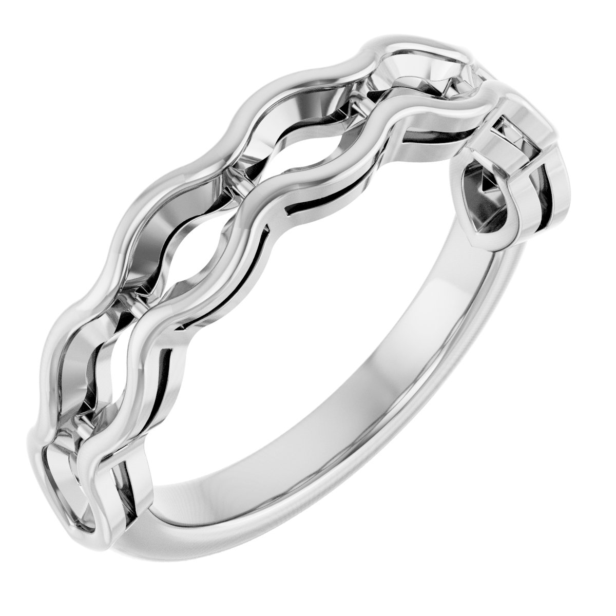 Scalloped Channel-Set Anniversary Band