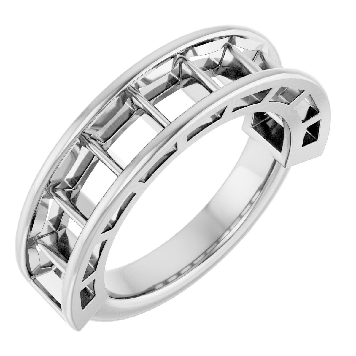 Scalloped Channel-Set Anniversary Band